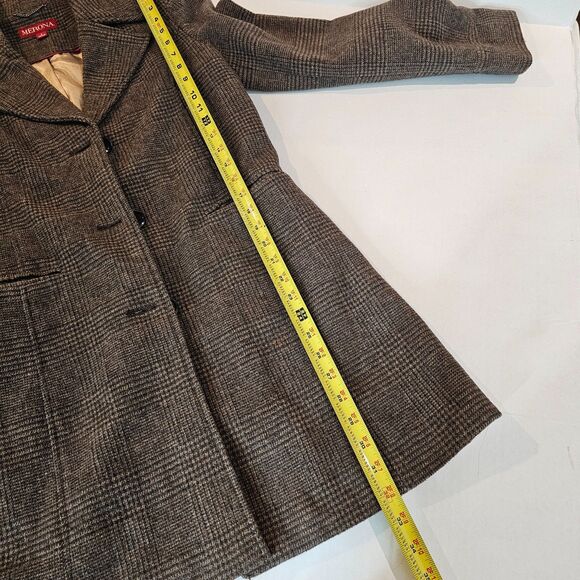 Merona Wool Blend Houndstooth Coat Brown Elbow Patch Equestrian Academia Size S - Picture 14 of 15